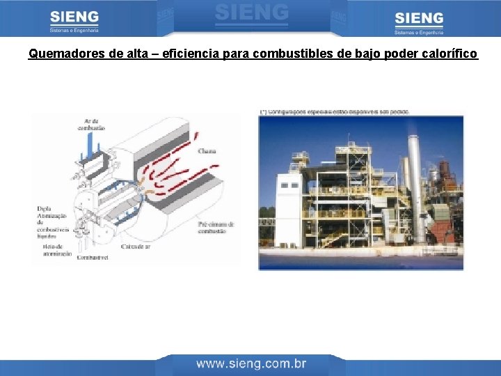 Quemadores de alta – eficiencia para combustibles de bajo poder calorífico 