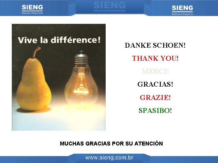 DANKE SCHOEN! THANK YOU! MERCI! GRACIAS! GRAZIE! SPASIBO! MUCHAS GRACIAS POR SU ATENCIÓN 