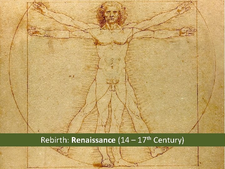 Rebirth: Renaissance (14 – 17 th Century) 