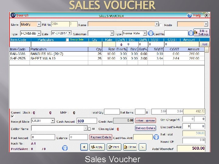 SALES VOUCHER Sales Voucher 