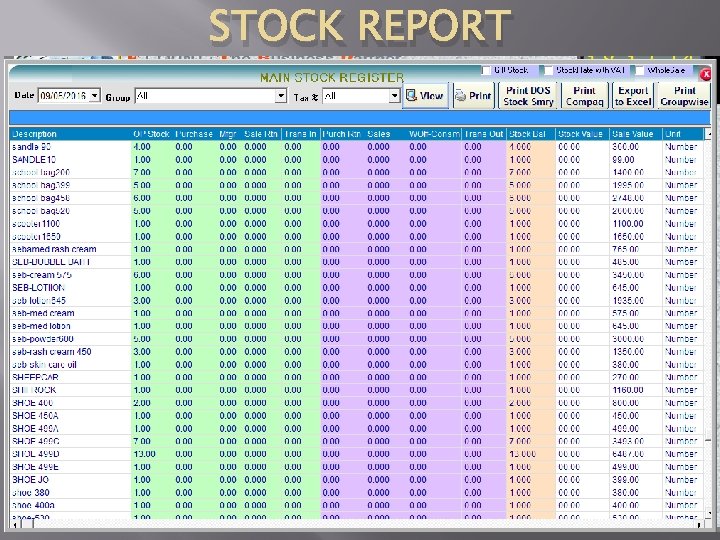 STOCK REPORT 