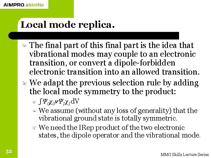 Local mode replica. The final part of this final part is the idea that