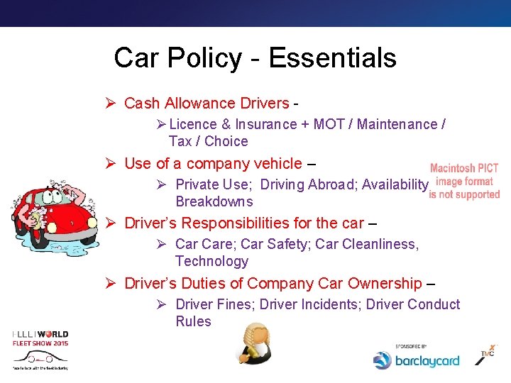 Car Policy - Essentials Ø Cash Allowance Drivers Ø Licence & Insurance + MOT