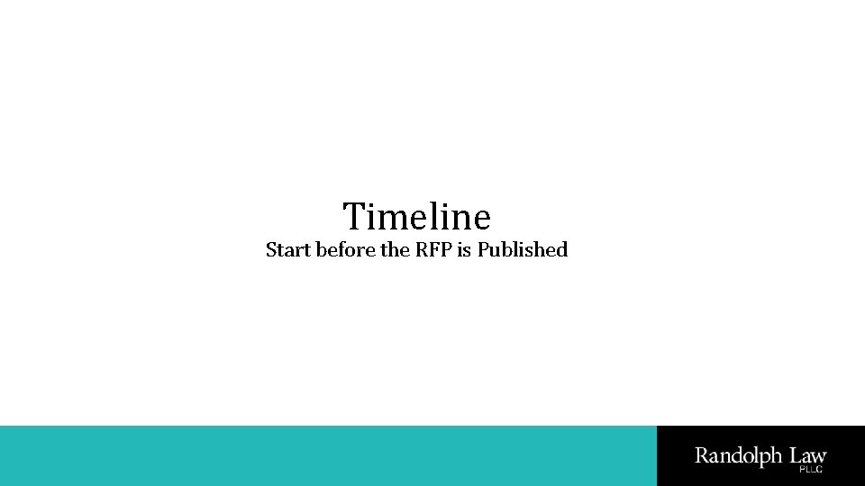 Timeline Start before the RFP is Published 