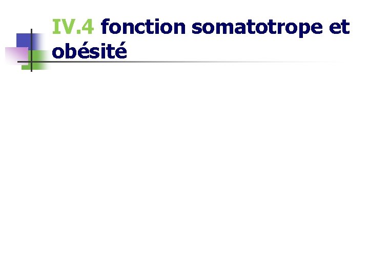 IV. 4 fonction somatotrope et obésité 