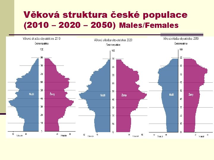 Věková struktura české populace (2010 – 2020 – 2050) Males/Females 