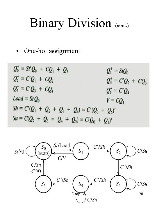 Binary Division (cont. ) • One-hot assignment Chap 18 20 