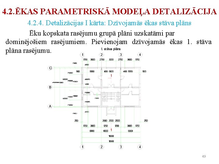 4. 2. ĒKAS PARAMETRISKĀ MODEĻA DETALIZĀCIJA 4. 2. 4. Detalizācijas I kārta: Dzīvojamās ēkas