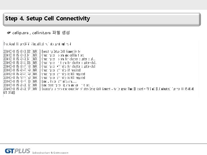 Step 4. Setup Cell Connectivity ☞ cellip. ora , cellinit. ora 파일 생성 Infrastructure
