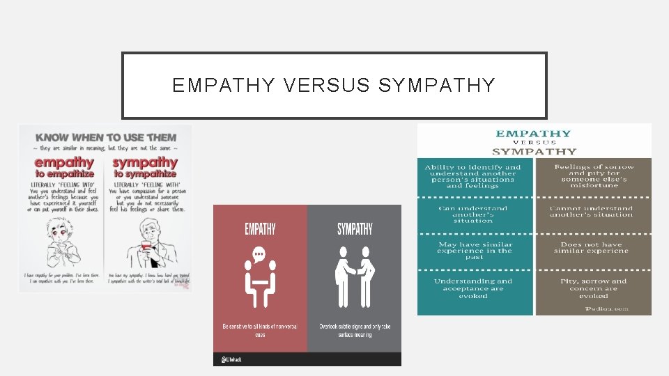 EMPATHY VERSUS SYMPATHY 