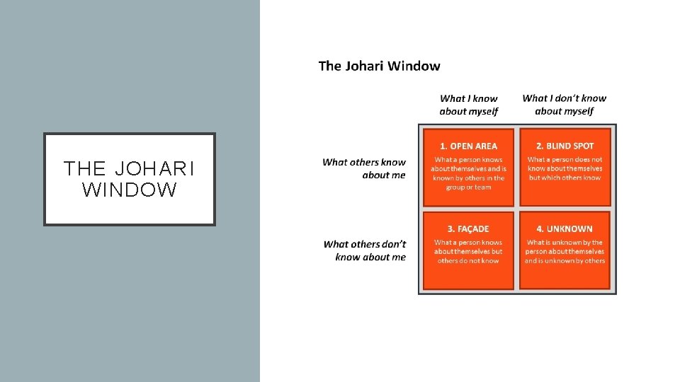 THE JOHARI WINDOW 