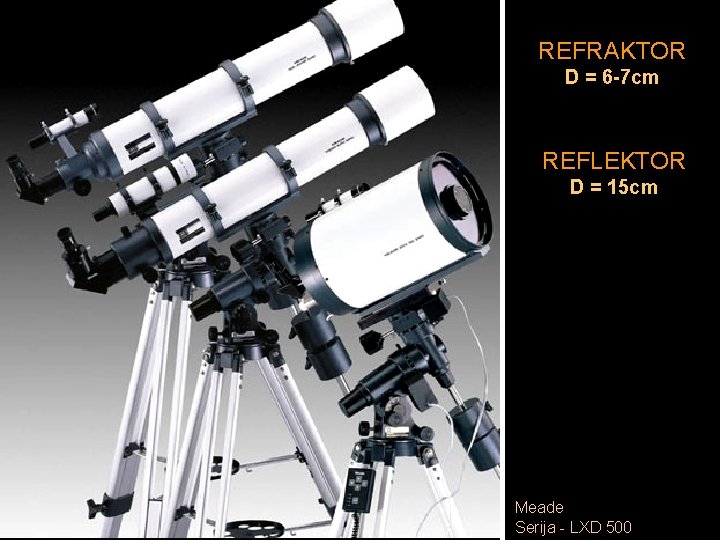 REFRAKTOR D = 6 -7 cm REFLEKTOR D = 15 cm Meade Serija -