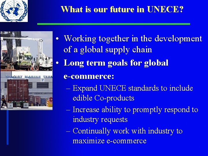 What is our future in UNECE? • Working together in the development of a What is our future in UNECE? • Working together in the development of a