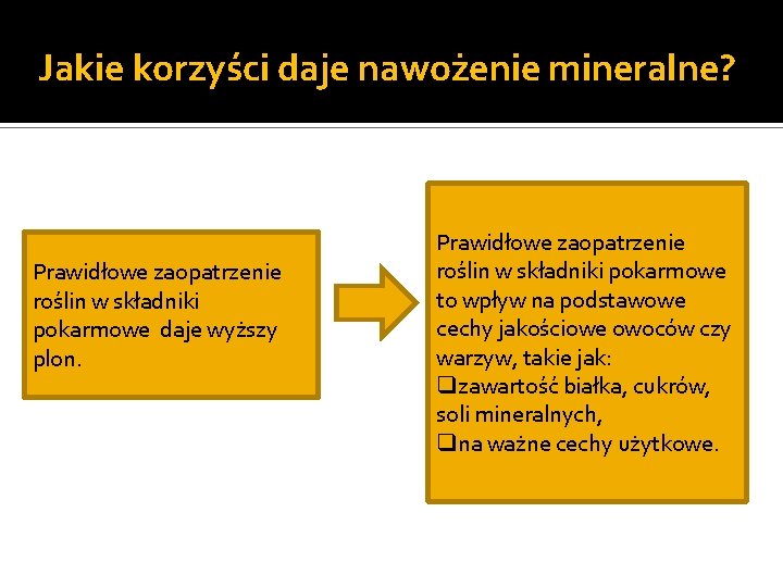 Jakie korzyści daje nawożenie mineralne? Prawidłowe zaopatrzenie roślin w składniki pokarmowe daje wyższy plon.