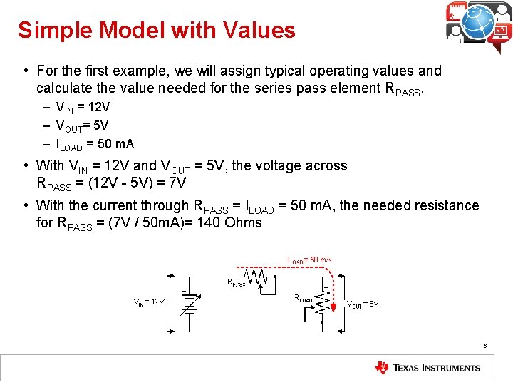 Simple Model with Values • For the first example, we will assign typical operating