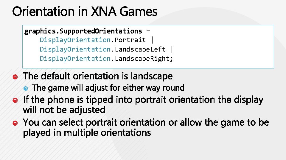 Display. Orientation. Portrait | Display. Orientation. Landscape. Left | Display. Orientation. Landscape. Right; 