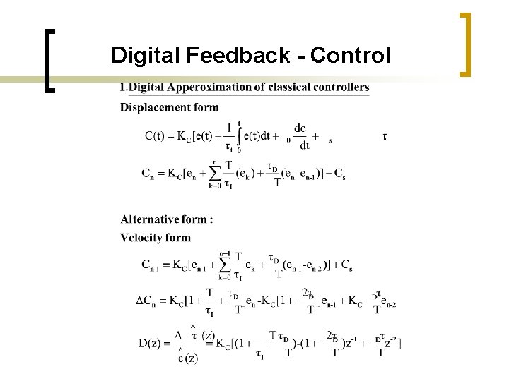 Digital Feedback - Control 