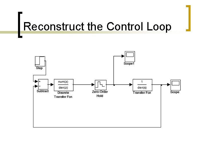 Reconstruct the Control Loop 