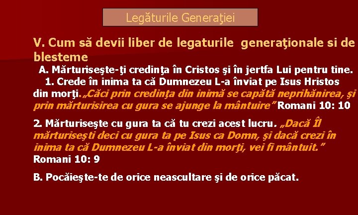 Legăturile Generaţiei V. Cum să devii liber de legaturile generaţionale si de blesteme A.