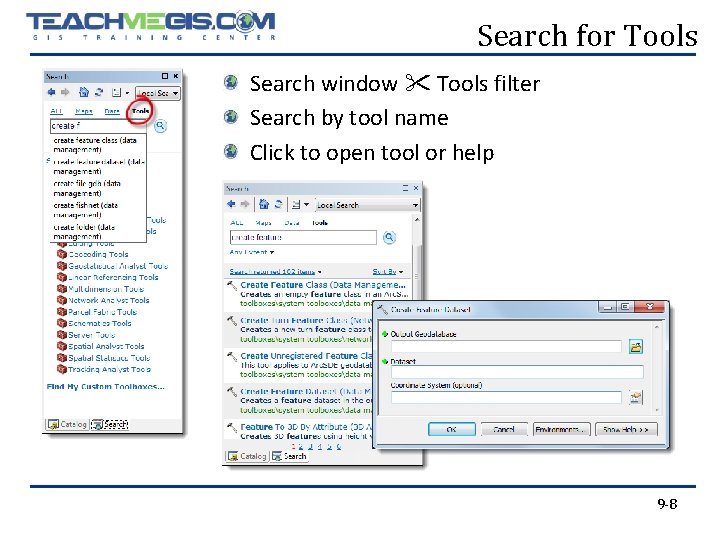 Search for Tools Search window Tools filter Search by tool name Click to open