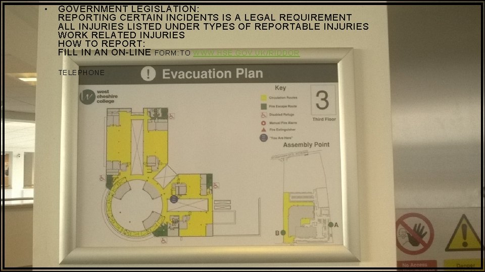 • GOVERNMENT LEGISLATION: REPORTING CERTAIN INCIDENTS IS A LEGAL REQUIREMENT ALL INJURIES LISTED • GOVERNMENT LEGISLATION: REPORTING CERTAIN INCIDENTS IS A LEGAL REQUIREMENT ALL INJURIES LISTED