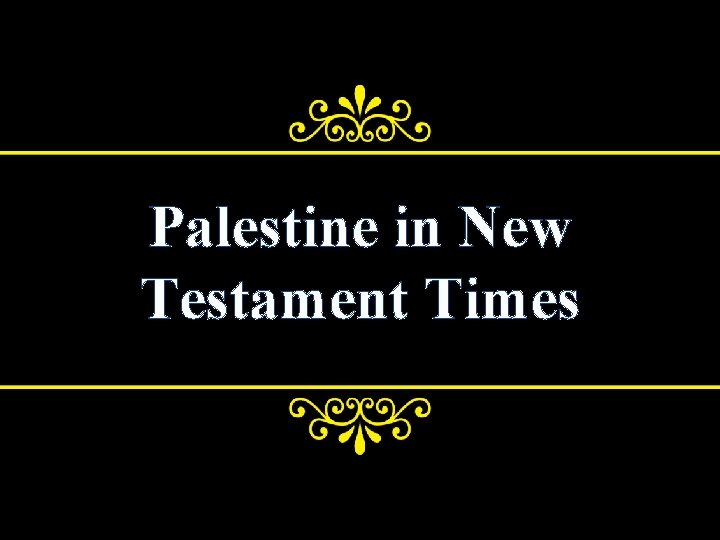 Palestine in New Testament Times 