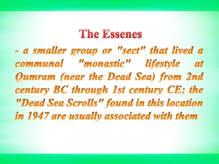 The Essenes 