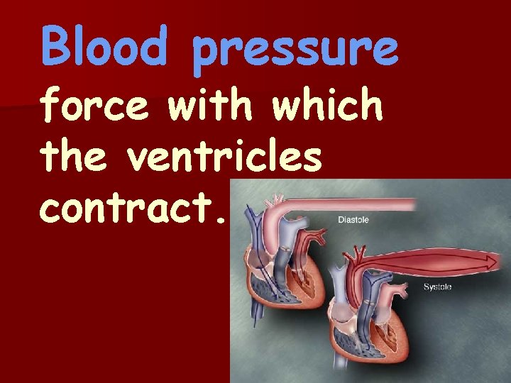 Blood pressure force with which the ventricles contract. 