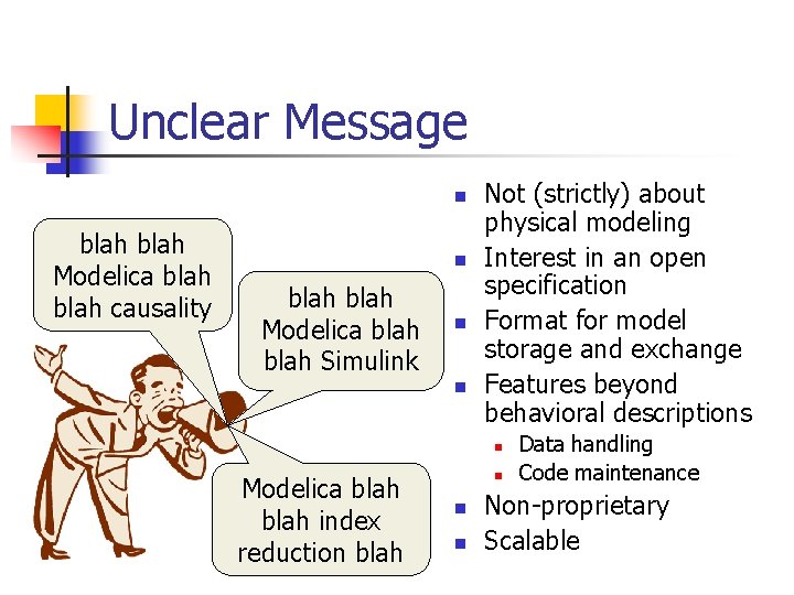 Unclear Message n blah Modelica blah causality n blah Modelica blah Simulink n n