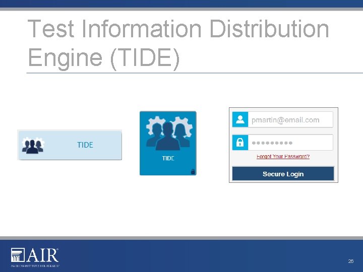 Test Information Distribution Engine (TIDE) 26 