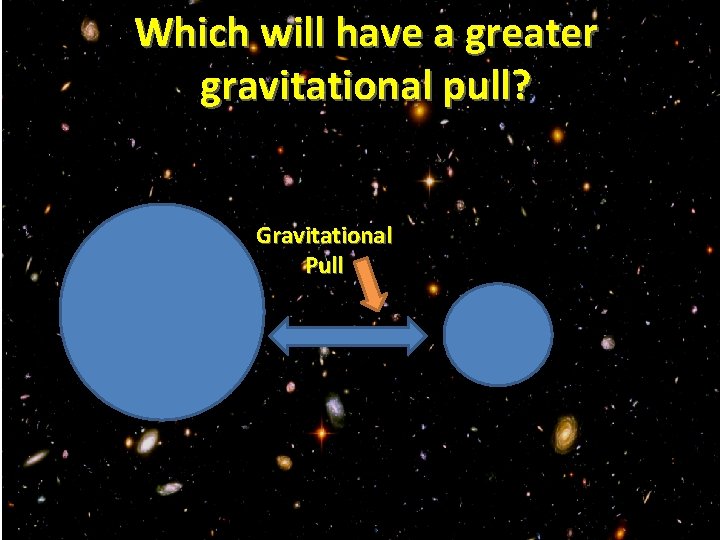 Which will have a greater gravitational pull? Gravitational Pull 