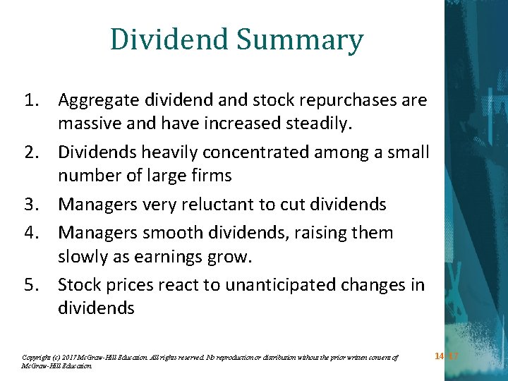 Dividend Summary 1. Aggregate dividend and stock repurchases are massive and have increased steadily.