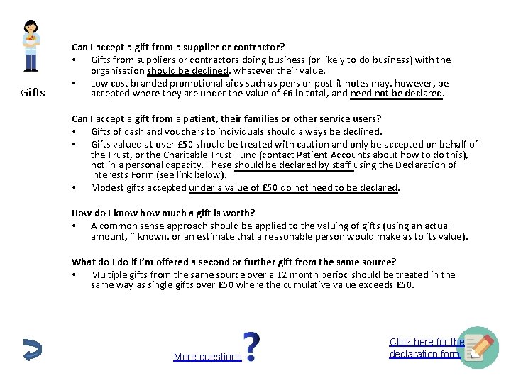 Gifts Can I accept a gift from a supplier or contractor? • Gifts from