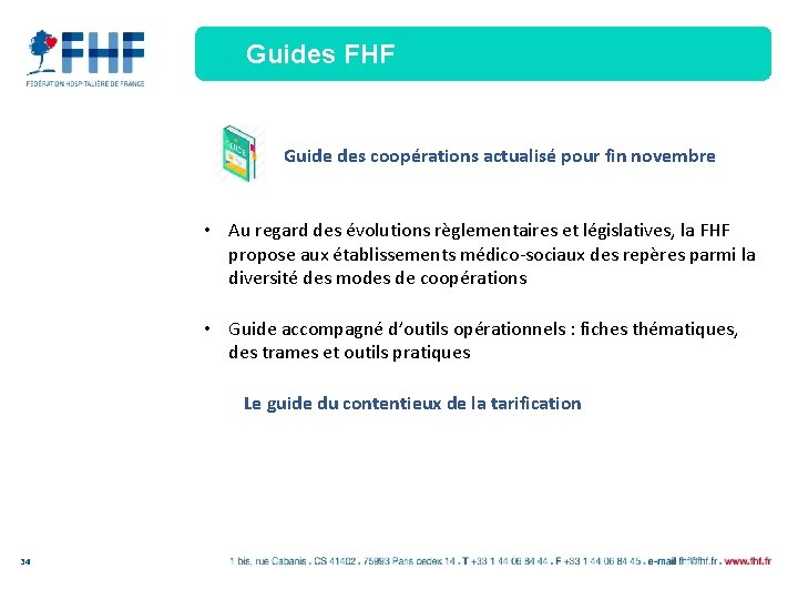 Guides FHF Guide des coopérations actualisé pour fin novembre • Au regard des évolutions