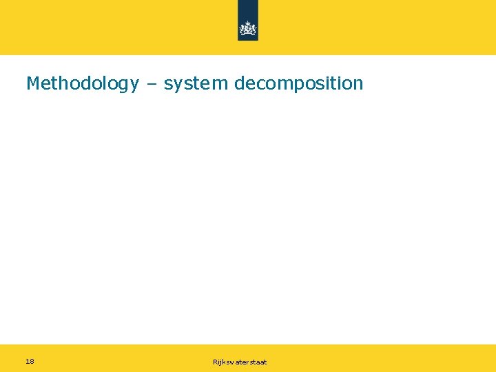 Methodology – system decomposition 18 Rijkswaterstaat 