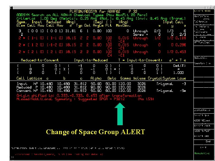 Change of Space Group ALERT 