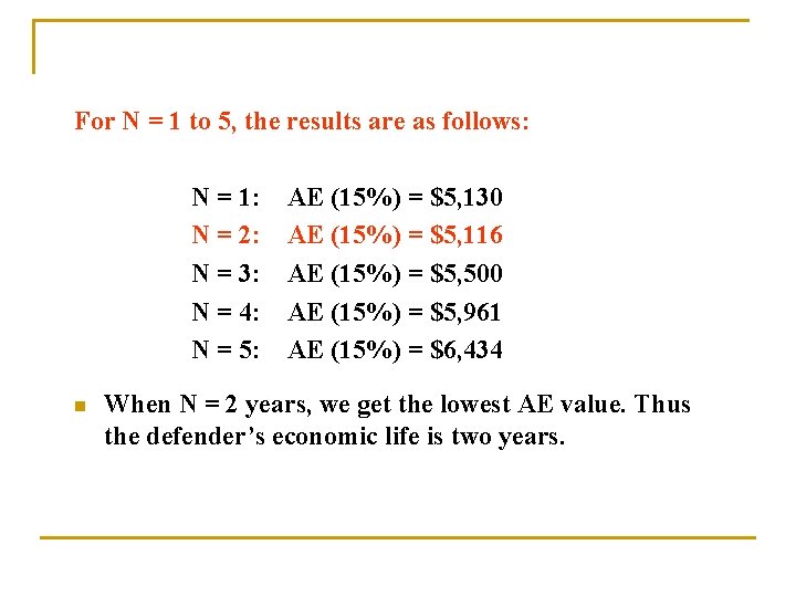 For N = 1 to 5, the results are as follows: N = 1: