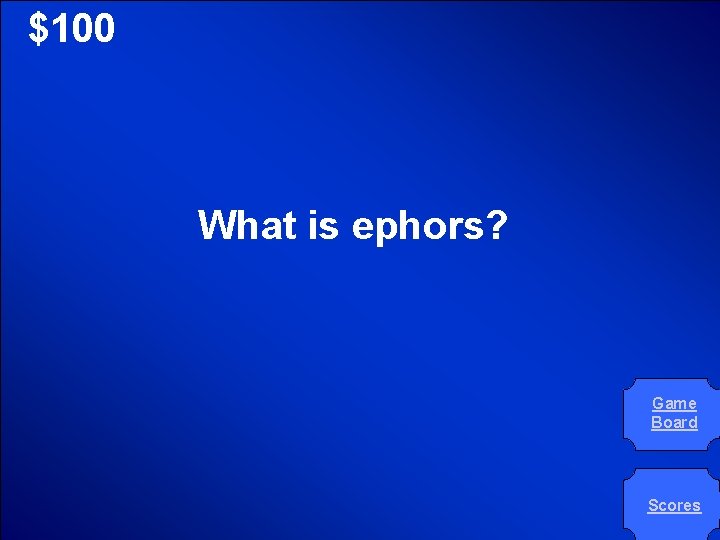 © Mark E. Damon - All Rights Reserved $100 What is ephors? Game Board