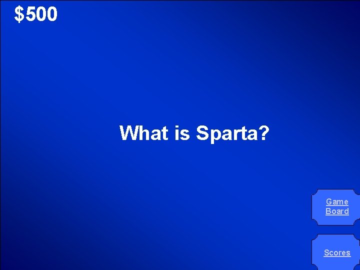 © Mark E. Damon - All Rights Reserved $500 What is Sparta? Game Board