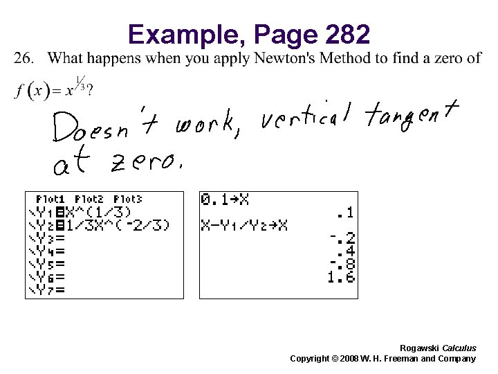 Example, Page 282 Rogawski Calculus Copyright © 2008 W. H. Freeman and Company 