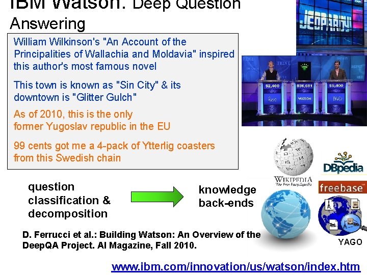 IBM Watson: Deep Question Answering William Wilkinson's "An Account of the Principalities of Wallachia