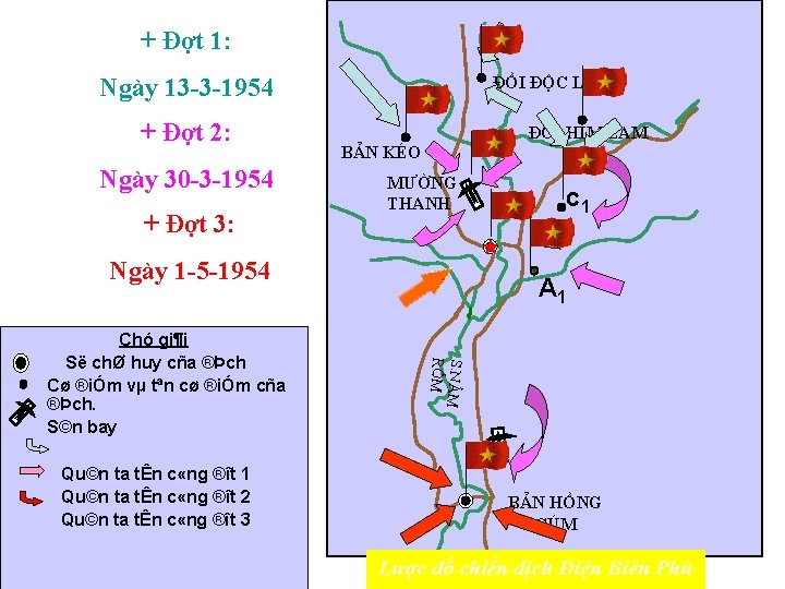 + Đợt 1: Ngày 13 -3 -1954 + Đợt 2: Ngày 30 -3 -1954