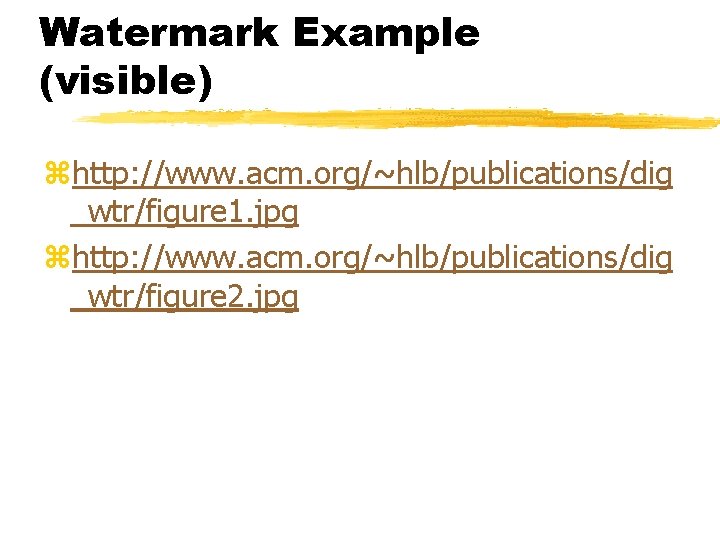 Watermark Example (visible) zhttp: //www. acm. org/~hlb/publications/dig _wtr/figure 1. jpg zhttp: //www. acm. org/~hlb/publications/dig