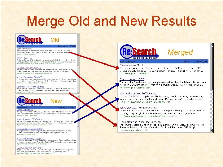 Merge Old and New Results Old Merged New 