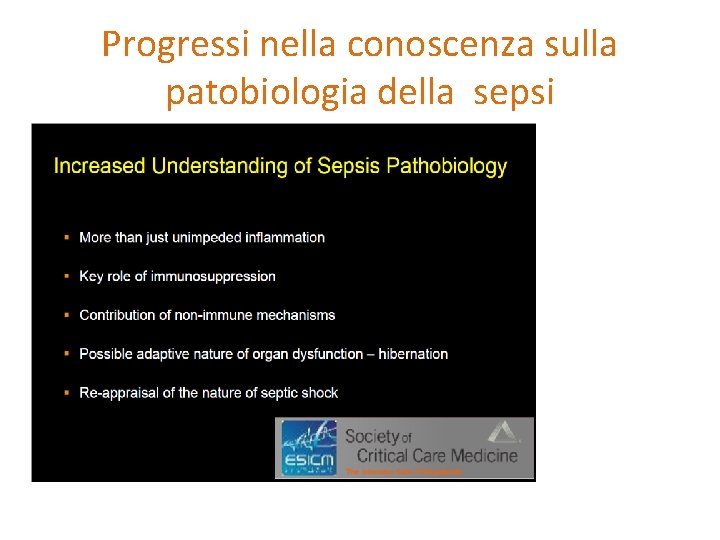 Progressi nella conoscenza sulla patobiologia della sepsi 