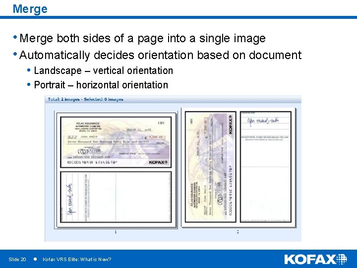 Merge • Merge both sides of a page into a single image • Automatically