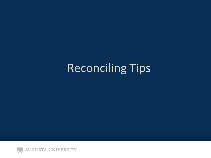 Reconciling Tips 