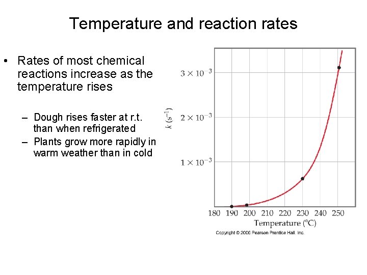 Temperature and reaction rates • Rates of most chemical reactions increase as the temperature