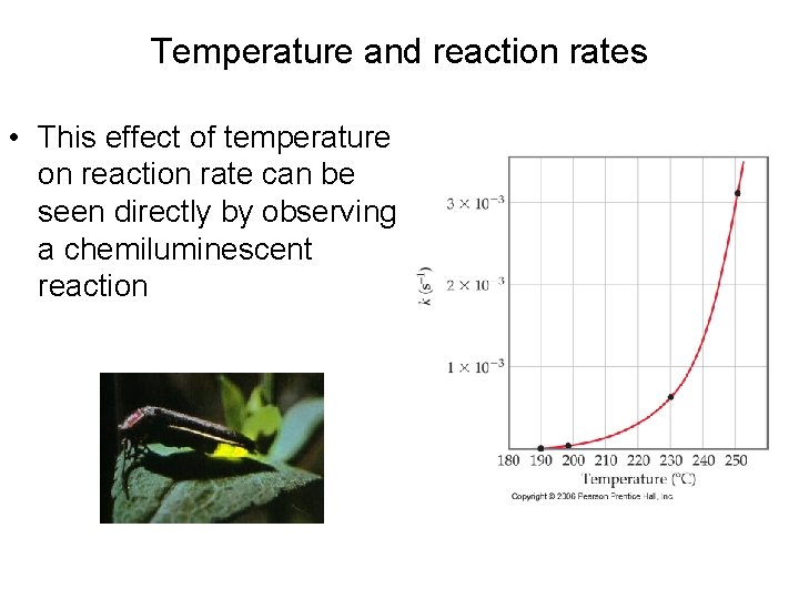 Temperature and reaction rates • This effect of temperature on reaction rate can be