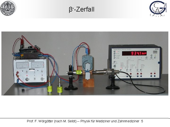 β--Zerfall Prof. F. Wörgötter (nach M. Seibt) -- Physik für Mediziner und Zahnmediziner 5